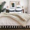 MHUQIA Chunky Knit Chenille Throw Blanket 50 x 50 cm view 4