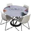 Morbuy Christmas Round Elastic Tablecloth, Gray, for 170–180 cm Tables view 1