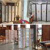 3-Panel Folding Room Divider, Portable Privacy Screen, Black, Tall 110 cm/43.3 in view 2