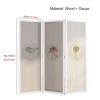 3-Panel Folding Room Divider, Portable Privacy Screen, Black, Tall 110 cm/43.3 in view 3