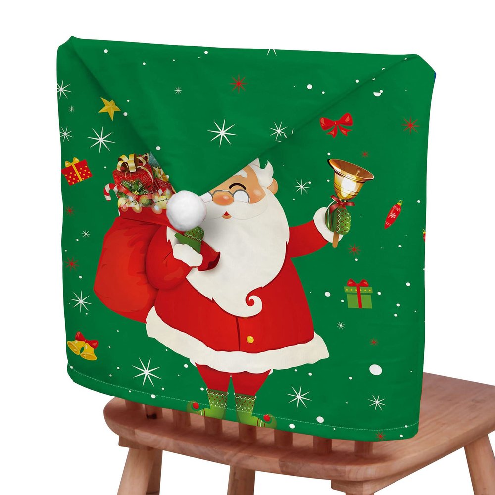 Chickwin Christmas Chair Back Covers, 2-Piece Set, Green