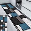 HUAXIQUE Non-Slip Washable Geometric Runner Rug, Gray Blue, 50 x 340 cm, Style B view 1