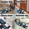HUAXIQUE Non-Slip Washable Geometric Runner Rug, Gray Blue, 50 x 340 cm, Style B view 2