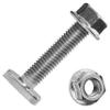Techtanium M8 x 16 mm Hammer-Head Bolts for Type 28/15 Mounting Rails with A2 Stainless Steel Flange Nuts, DIN 6923 (5-Pack) view 1