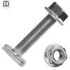 Techtanium M8 x 16 mm Hammer-Head Bolts for Type 28/15 Mounting Rails with A2 Stainless Steel Flange Nuts, DIN 6923 (5-Pack) view 4
