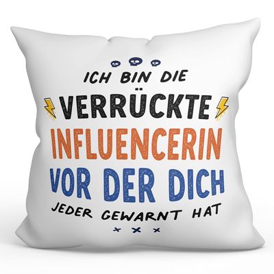Mugffins Pillow with Filling for Influencer – "They All Warned You" – 40 x 40 cm – Original and Funny Employee Gift