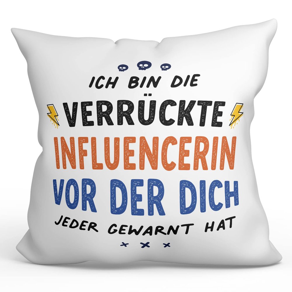Mugffins Pillow with Filling for Influencer – "They All Warned You" – 40 x 40 cm – Original and Funny Employee Gift