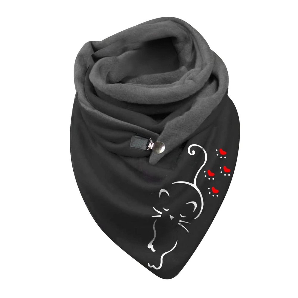 MILAX Women's Warm Muslin Triangle Scarf with Button