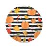 Pumpkin Autumn Leaves Striped Round Placemats, Set, 39.1 cm view 1