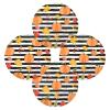 Pumpkin Autumn Leaves Striped Round Placemats, Set, 39.1 cm view 2
