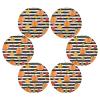 Pumpkin Autumn Leaves Striped Round Placemats, Set, 39.1 cm view 3