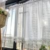 MANQILE Short Sheer Lace Curtains for Kitchen, White, 1 Panel view 3