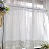 MANQILE Short Sheer Lace Curtains for Kitchen, White, 1 Panel view 4