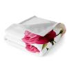 Chickwin Cozy Flannel Fleece Blanket, Dog Print, Rose Flower, 180 x 200 cm view 2