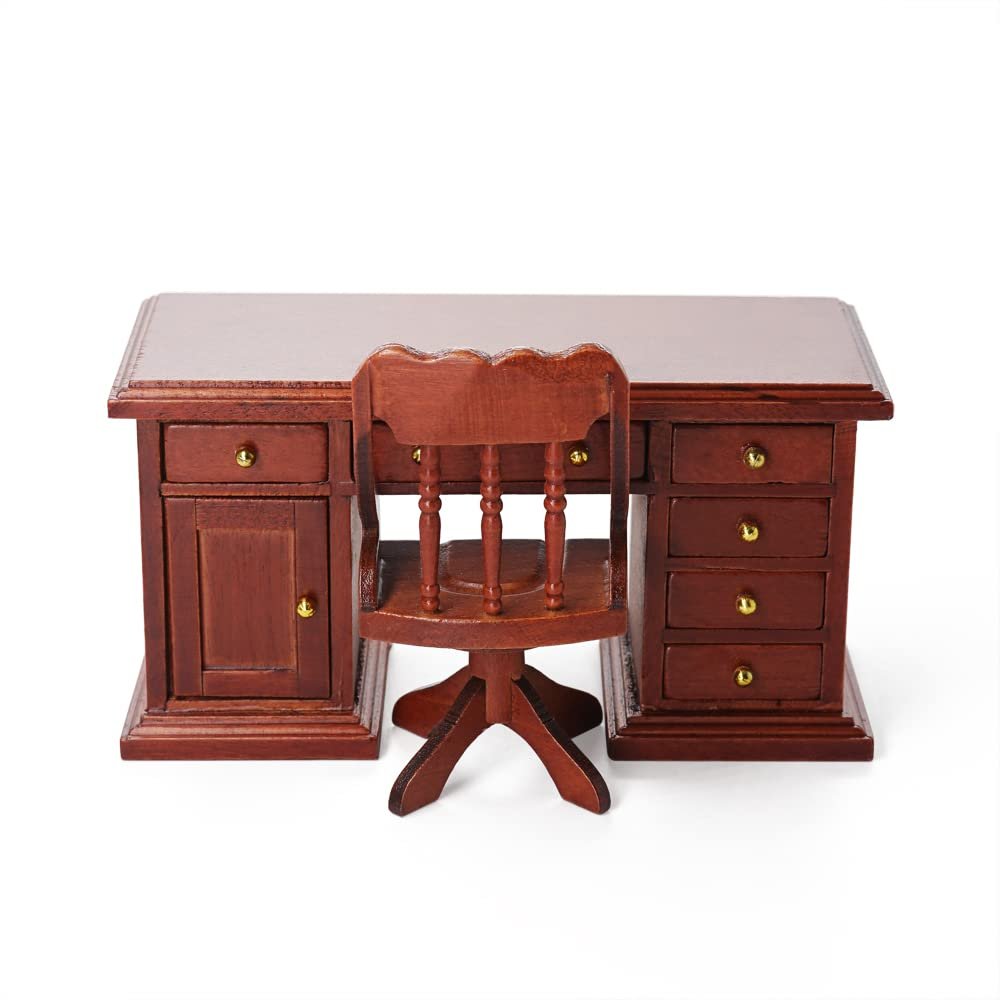 Odoria 1:12 Miniature Desk and Chair Dollhouse Furniture