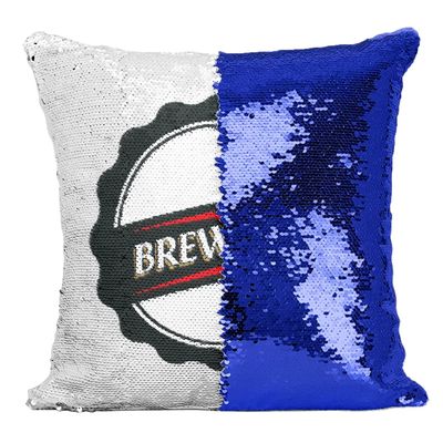 Fabulous Blue Sequin Cushion Cover – Brewmaster, British Beer Lover