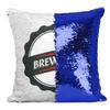Fabulous Blue Sequin Cushion Cover – Brewmaster, British Beer Lover view 1