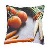 Fabulous Sequin Pillowcase, Turquoise Bunch of Tomatoes with Orange and White Carrots view 3