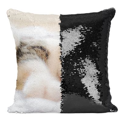 Fabulous Black European Calico Cat Sequin Pillowcase