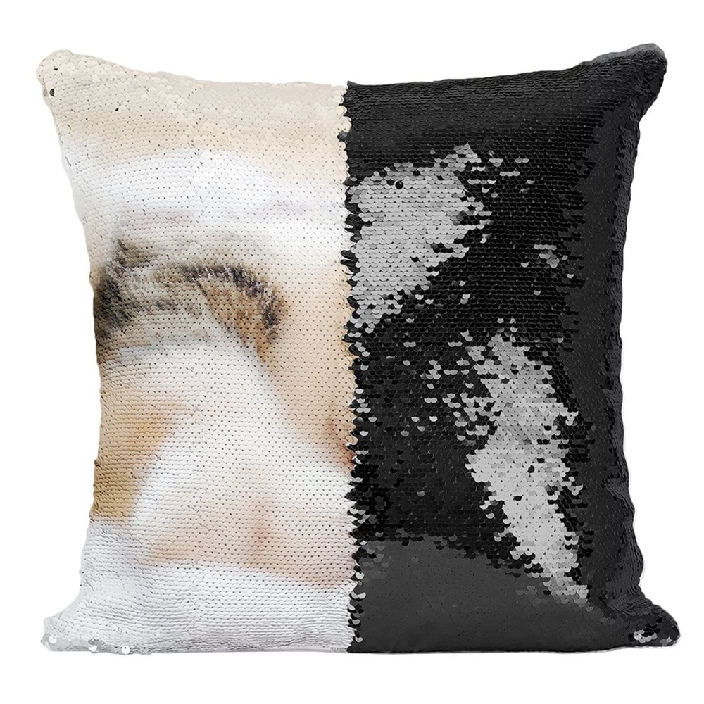 Fabulous Black European Calico Cat Sequin Pillowcase