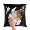 Fabulous Black European Calico Cat Sequin Pillowcase view 2