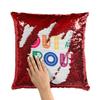 Fabulous Reversible Sequin Pillow, Red Out and Proud LGBTQ+ Gay Lesbian Rainbow view 2