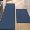 COLOR&GEOMETRY Kitchen Runner Set of 2, Washable Non-Slip Mats, Oil-Resistant and Waterproof, Rubber-Backed, Blue, 44 x 75 cm + 44 x 150 cm view 1