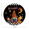 Black and White Checkered Star Gnome Metal Halloween Hanger view 2