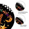 Black and White Checkered Star Gnome Metal Halloween Hanger view 3
