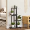 Susany 4-Tier Plant Stand with Wheels, Black Iron, 44 x 23 x 80 cm view 2