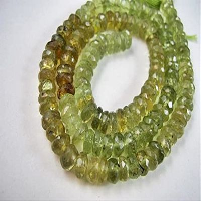 LKBEADS Grossular Garnet Gemstone, Shaded, Faceted Rondelles, Large 6 mm, Semi-Precious Gemstone, 6 Strands