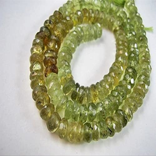 LKBEADS Grossular Garnet Gemstone, Shaded, Faceted Rondelles, Large 6 mm, Semi-Precious Gemstone, 6 Strands