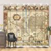 SDOTPMT 168 x 229 cm Vintage World Map Blackout Curtains, 2 Panels view 1