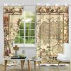 SDOTPMT 168 x 229 cm Vintage World Map Blackout Curtains, 2 Panels view 2
