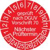 1,000 Inspection/Safety Stickers, 30 mm Diameter, Various Texts, Red view 1