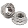 10 Flange Nuts, Serrated Hex Locknuts, Left-Hand Thread, M6 x 1.0 mm, 304 Stainless Steel view 1
