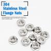 10 Flange Nuts, Serrated Hex Locknuts, Left-Hand Thread, M6 x 1.0 mm, 304 Stainless Steel view 4