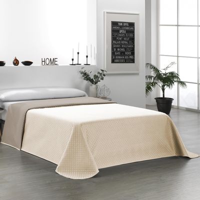 Martina Home Reversible Bedspread, Beige, Leather, for 105 cm Beds