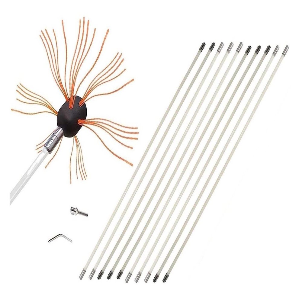 LUHAN Chimney Cleaning Kit, 26-Foot Chimney Sweep with Flexible Nylon Rods and Drill Drive