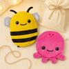 Set of Hand Warmers with Knitted or Fleece Covers, Kawaii Bee & Octopus, 2-Piece Set view 2