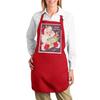 Fabulous Premium Kitchen Apron, Red Père Noël Gifts, Vintage Retro Santa Claus, 1950s Christmas view 2
