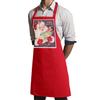 Fabulous Premium Kitchen Apron, Red Père Noël Gifts, Vintage Retro Santa Claus, 1950s Christmas view 3