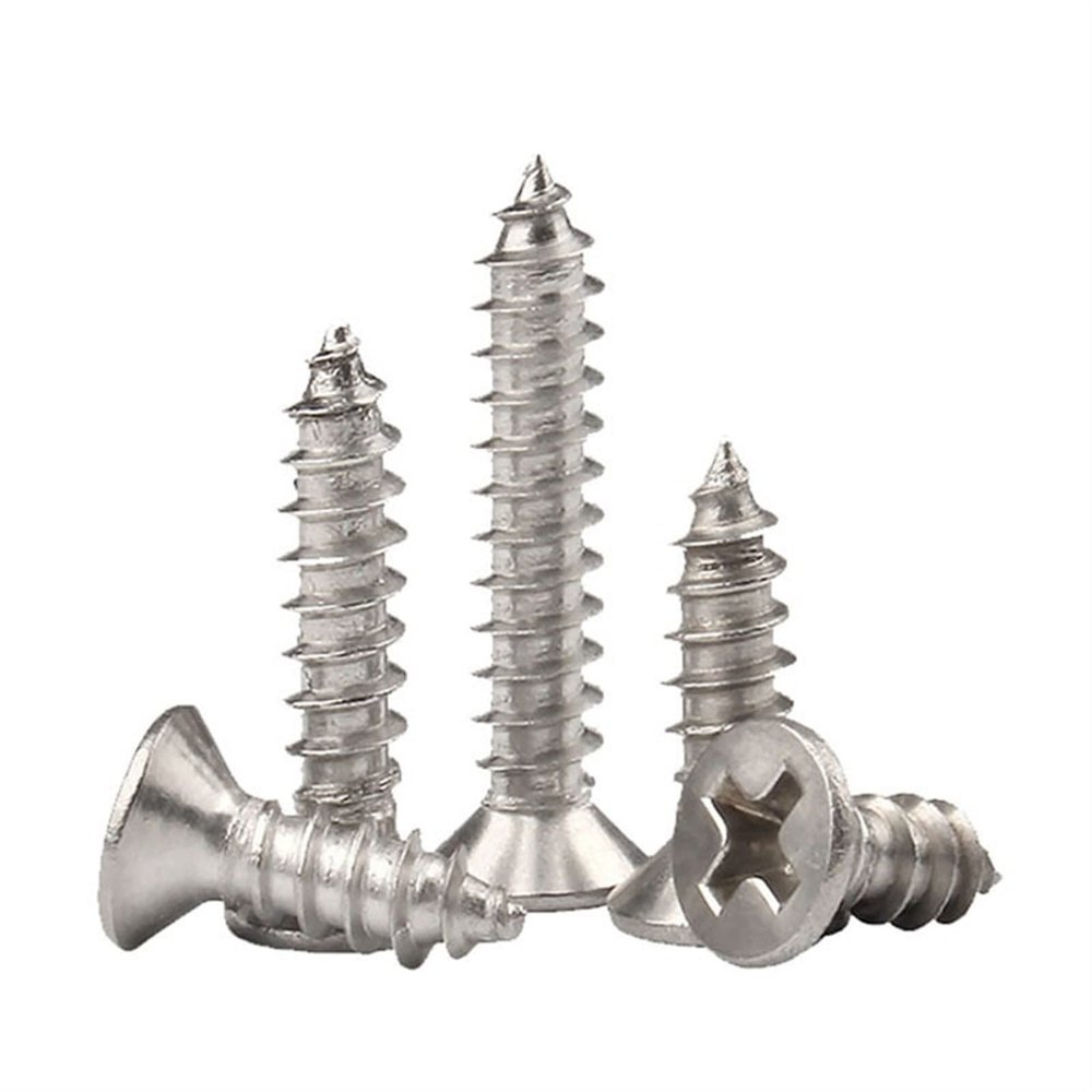Hardware Replacement Fastening Screws, Flat-Head Phillips Sheet Metal Wood Screws, M1.2 M1.4 M1.7 M2 M2.5 M3 M3.5 M4 M5 M6, 304 Stainless Steel (Length: 30 mm, Size: M2.2, 50 pcs)