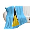 Higoss Saint Lucia Flag Blanket, Plush Flannel Throw, 60 x 80 in view 1