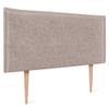 DHOME Plain Natural Linen Upholstered Headboard with Trim, Earth, 80 x 105 cm with Legs (for 70/80 cm Beds) view 1