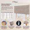DHOME Plain Natural Linen Upholstered Headboard with Trim, Earth, 80 x 105 cm with Legs (for 70/80 cm Beds) view 2