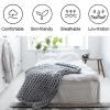 MHUQIA Chunky Knit Blanket, 60 x 60 cm, Chenille Throw view 2