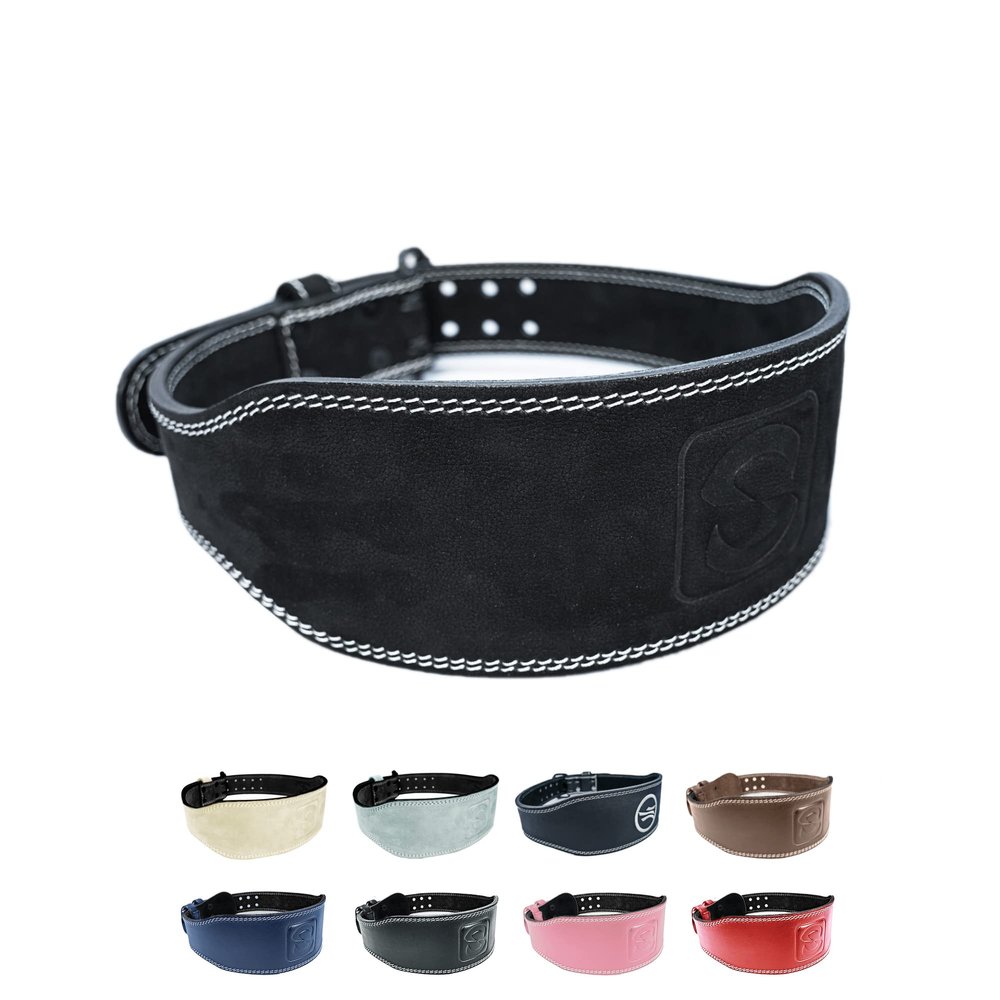SINOVATI Weightlifting Belt, Black Nubuck, 10 cm, Size S