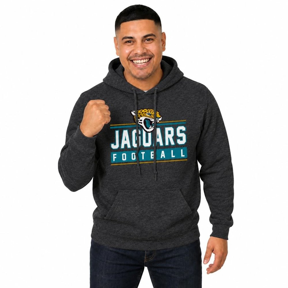 Team Fan Apparel NFL True Fan Jacksonville Jaguars Hoodie for Adults, Dark Gray, Small