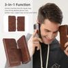 SINQERISHT iPhone 11 Pro Max 3-in-1 Wallet Case with Lanyard, Zipper and Card Slots, Brown view 3